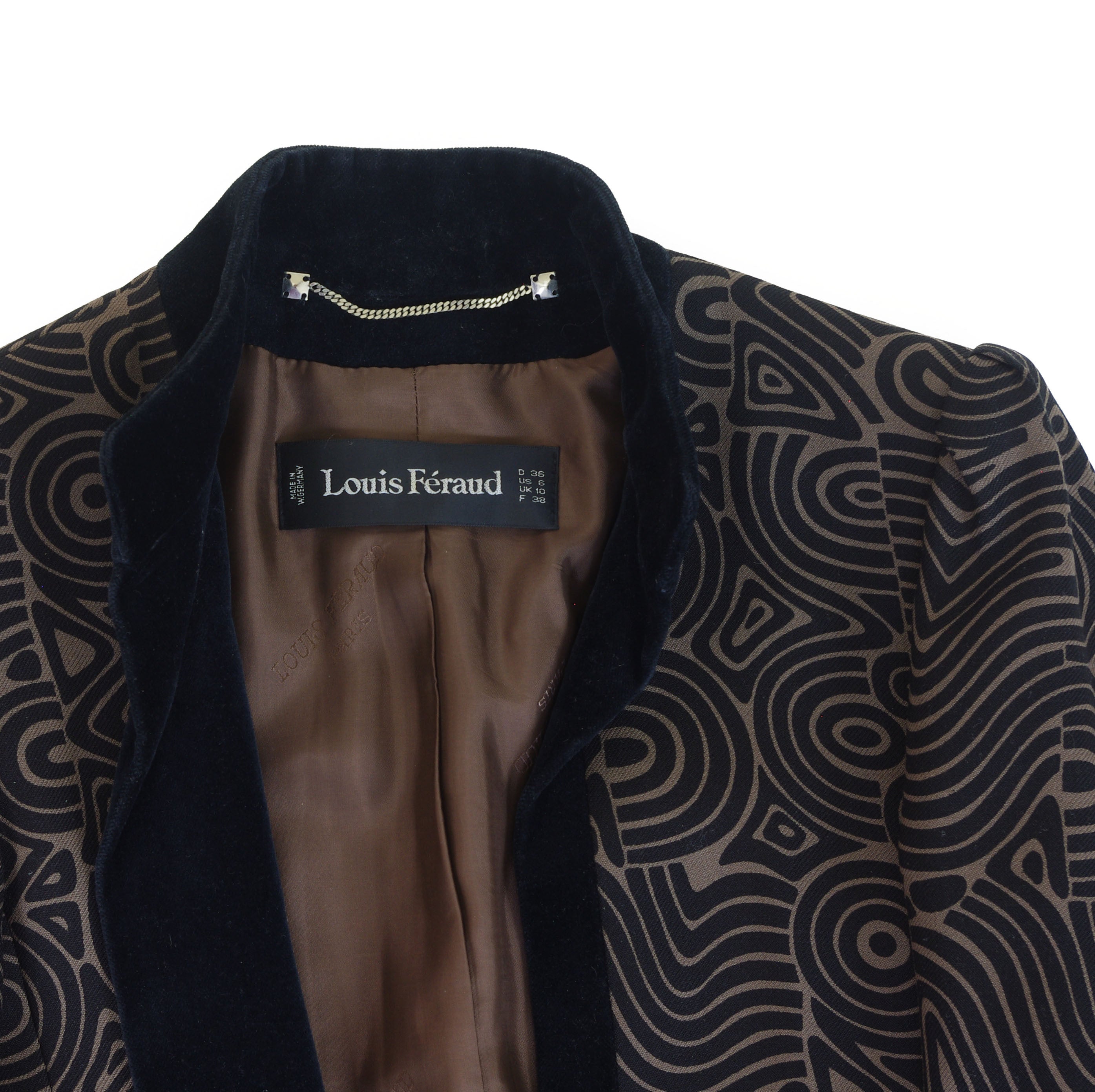 1970s Brown & Black Abstract Wool Jacket