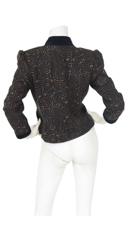 1970s Brown & Black Abstract Wool Jacket