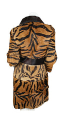 1960's Tiger Striped Double Breasted Fur Coat