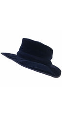 c.1970 Rare Blue Velvet Wide Brimmed Hat