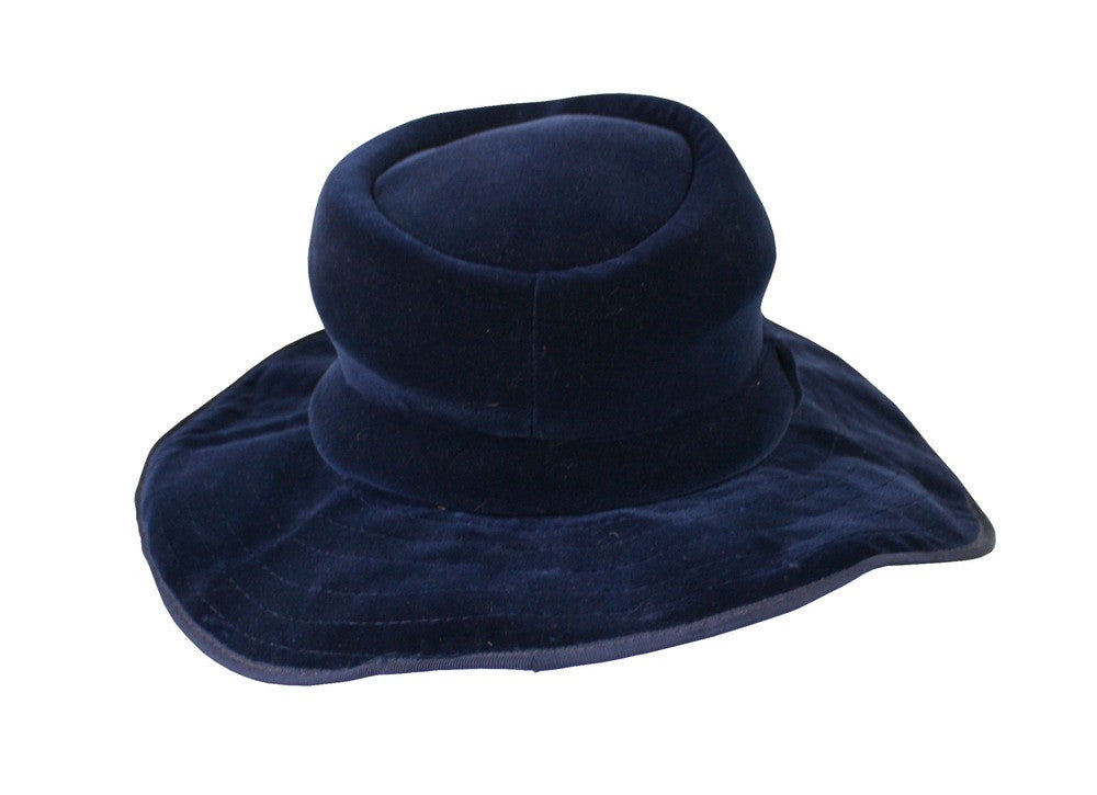 c.1970 Rare Blue Velvet Wide Brimmed Hat