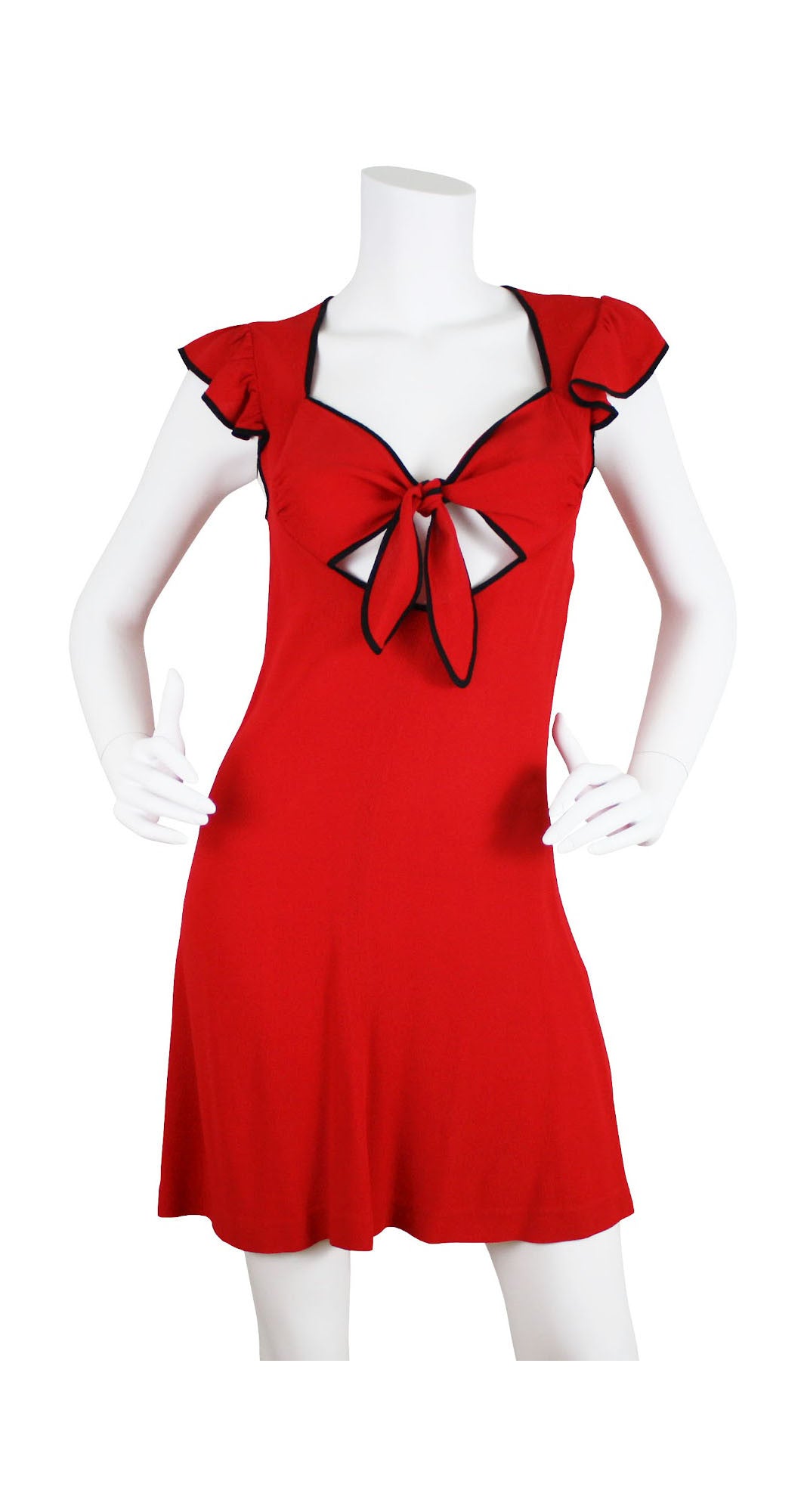 Ossie Clark Design 1970's Red Moss Crepe Dress