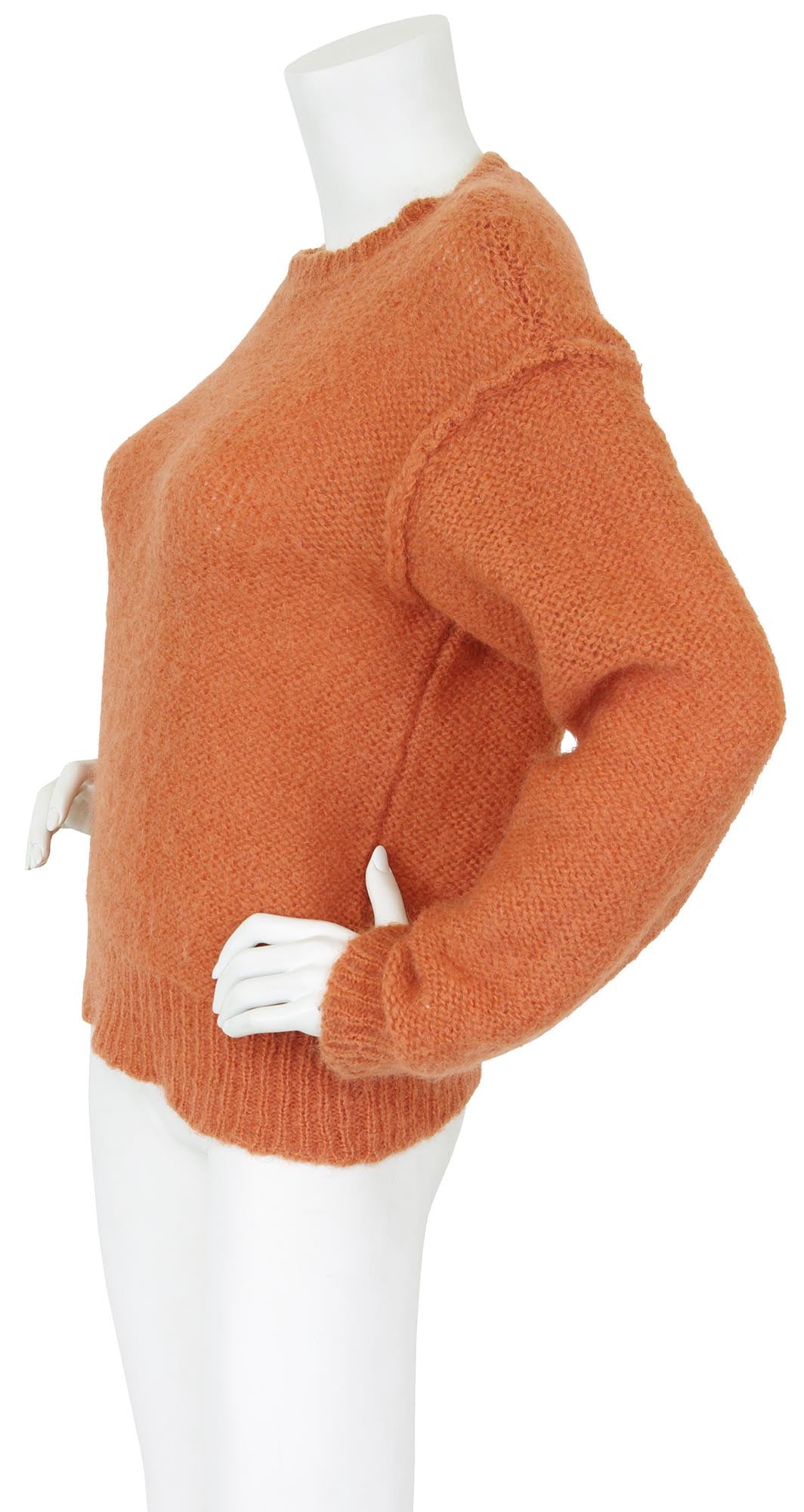 1970s Tuscan Orange Loose Knit Wool Sweater