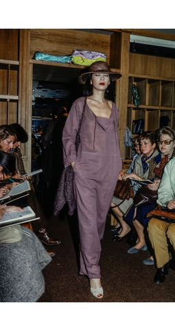 1977 S/S Documented Green Cotton Wrap Jumpsuit