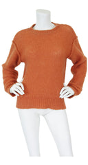 1970s Tuscan Orange Loose Knit Wool Sweater