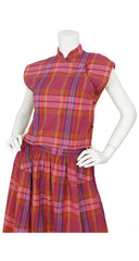 1970s Plaid Cotton 3-Piece Top & Skirt Set
