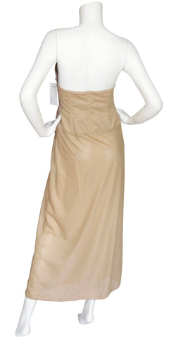 NWT "Premiere" Nude Strapless Bustier Evening Dress