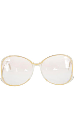 1970s Peach & White Oversized Sunglasses Mod.1081/628