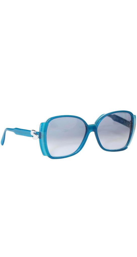 Silhouette 1970s Vintage Blue Oversized Sunglasses Mod.590
