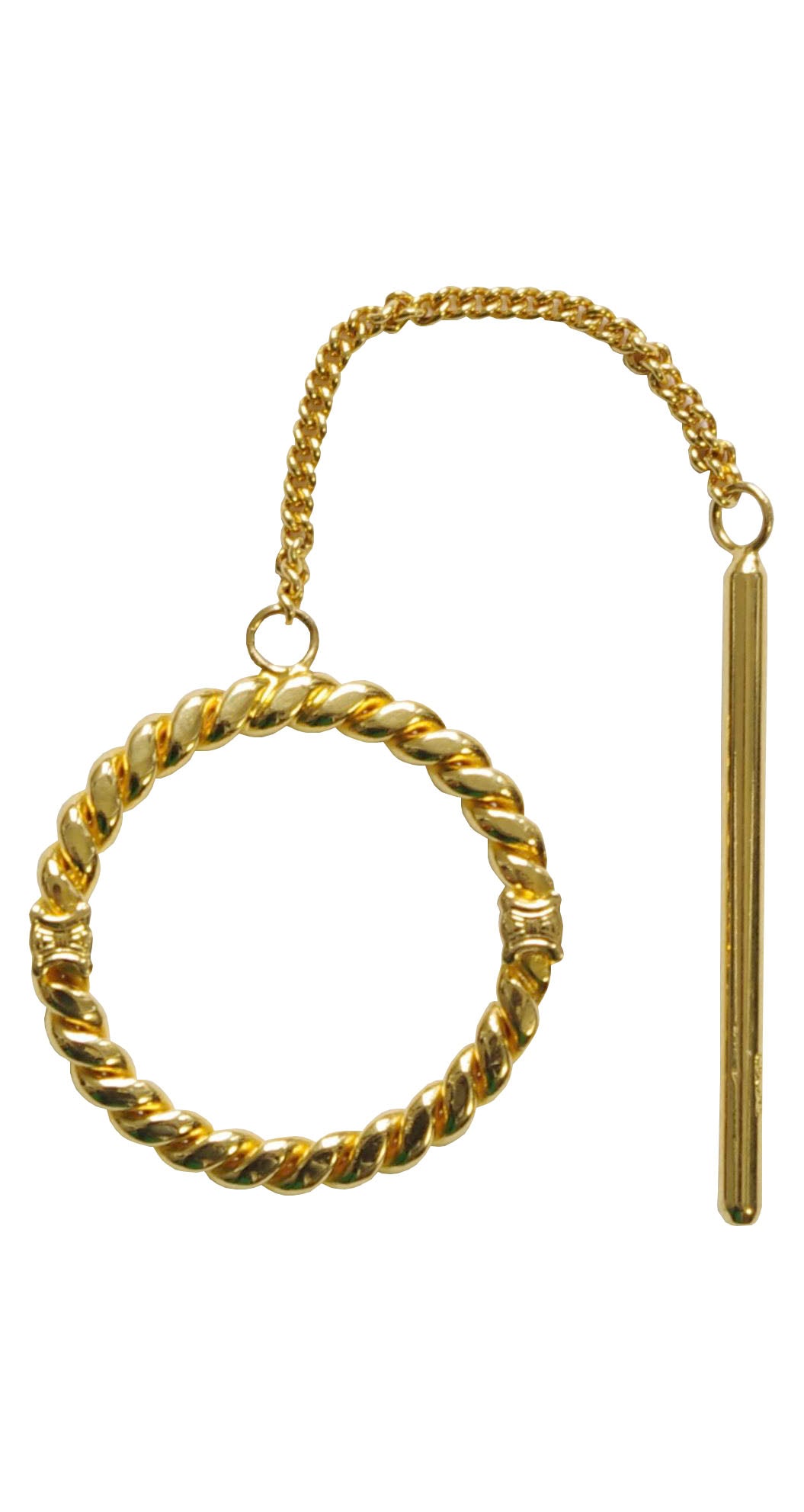 1980s Gold Metal Rope Scarf Ring