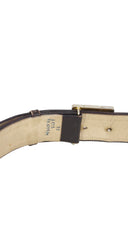 1970s "F" Buckle Brown Leather Waist Belt