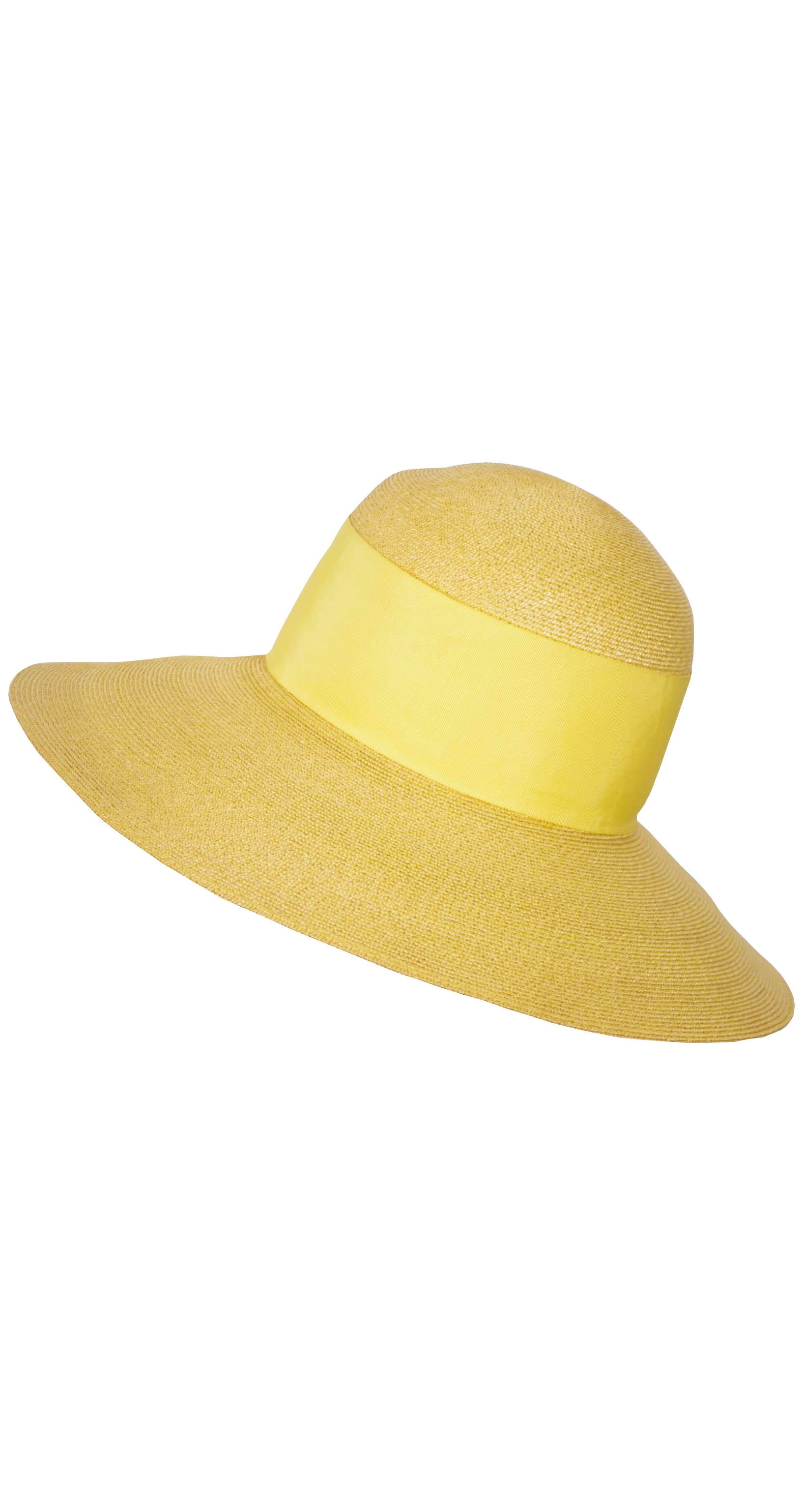 I. Magnin 1960s Vintage Women's Yellow Straw Wide Brim Sun Hat ...