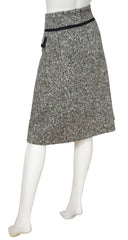 1960s Tweed & Suede A-Line Skirt