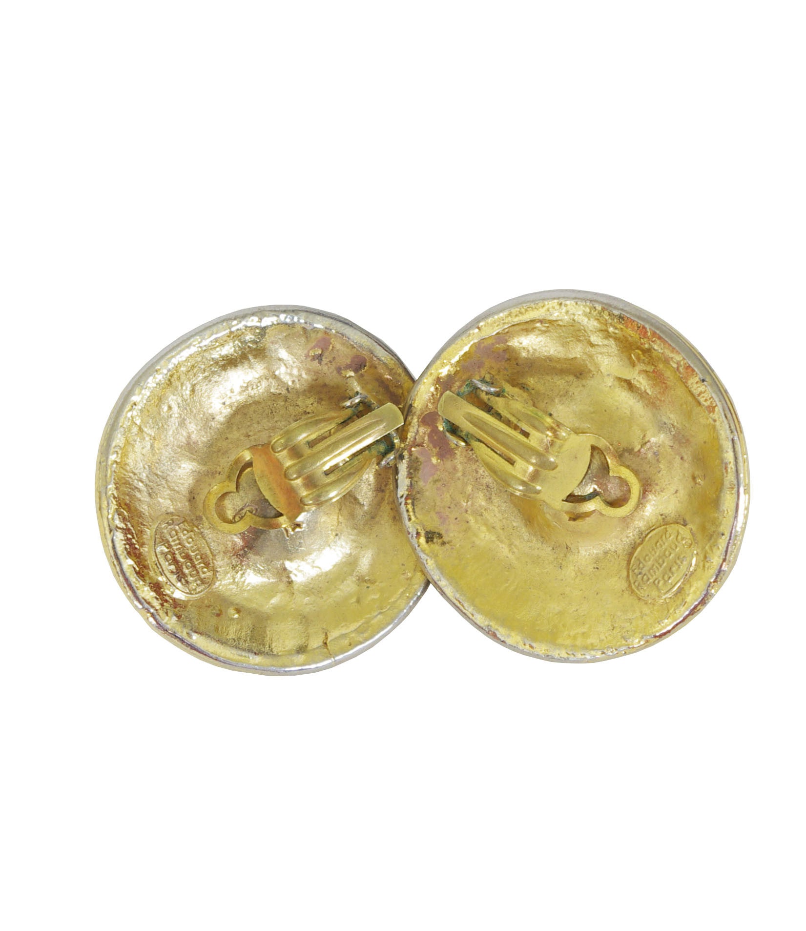 1980s Paris Large Runway Gold Plated Clip-On Earrings