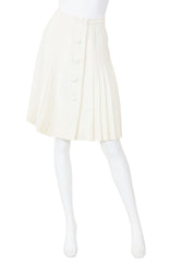 c. 1968 Mod Cream Wool Top and Pleated Skirt Set