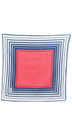 1970s Red, White & Blue Cotton Scarf
